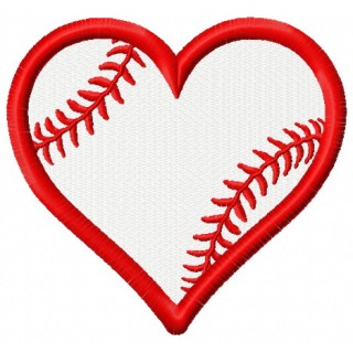 Baseball heart embroidery design - Embroidery Design