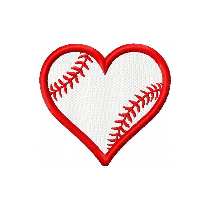 Baseball heart embroidery design - Embroidery Design
