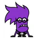 Preview of the Purple Minion 7 embroidery design from the Despicable Me collection, ideal for fun projects.