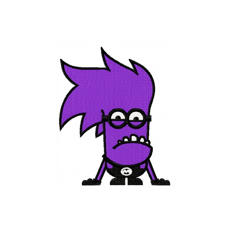 Preview of the Purple Minion 7 embroidery design from the Despicable Me collection, ideal for fun projects.