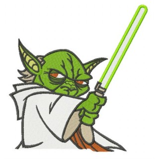 Master Yoda with sword embroidery design - Embroidery Design