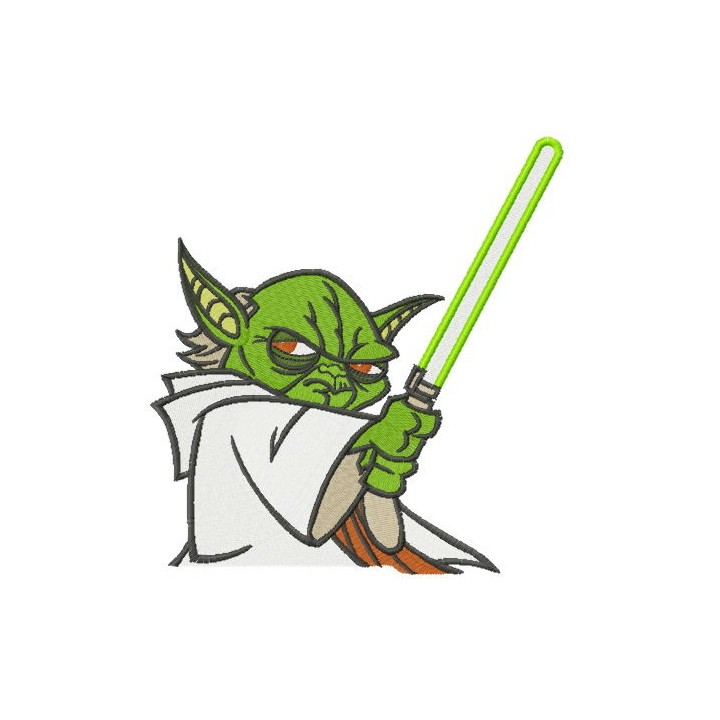 Master Yoda with sword embroidery design - Embroidery Design