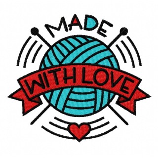 Made with love embroidery design - Embroidery Design