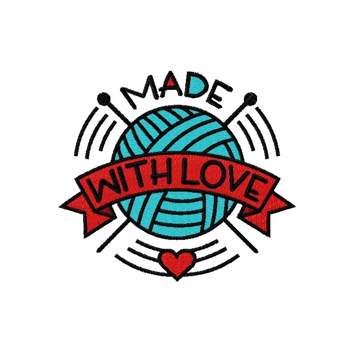 Made with love embroidery design - Embroidery Design