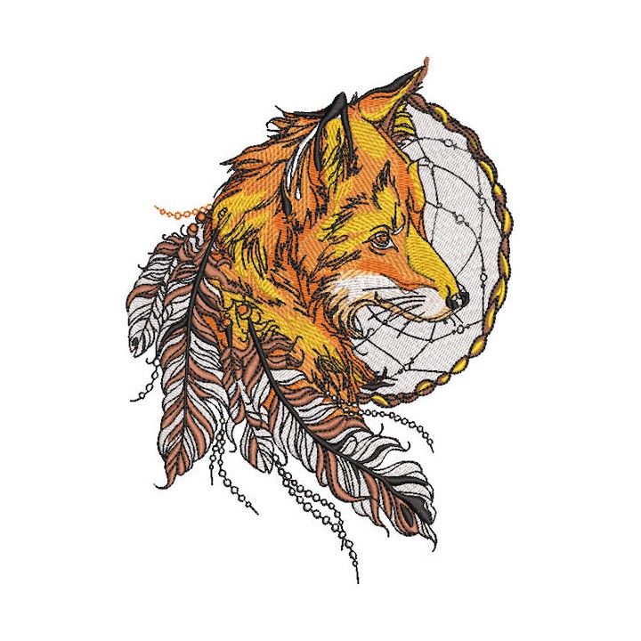 Fox and dreamcatcher 4 embroidery design - Embroidery Design