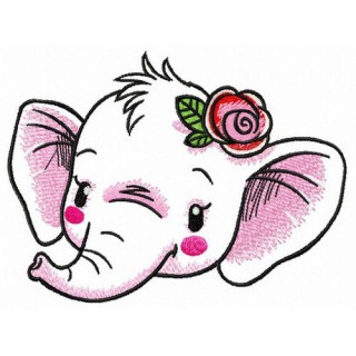 Modest elephant embroidery design - Embroidery Design