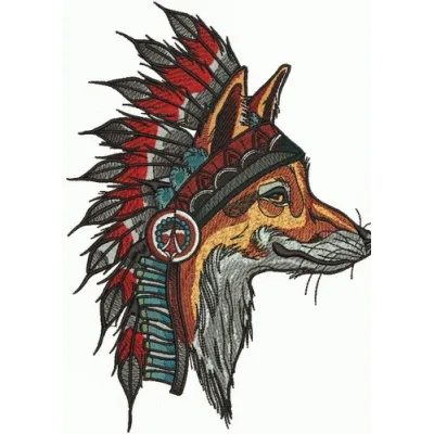 Preview of Indian fox 3 embroidery design featuring a detailed fox motif, perfect for stitching on various fabrics.