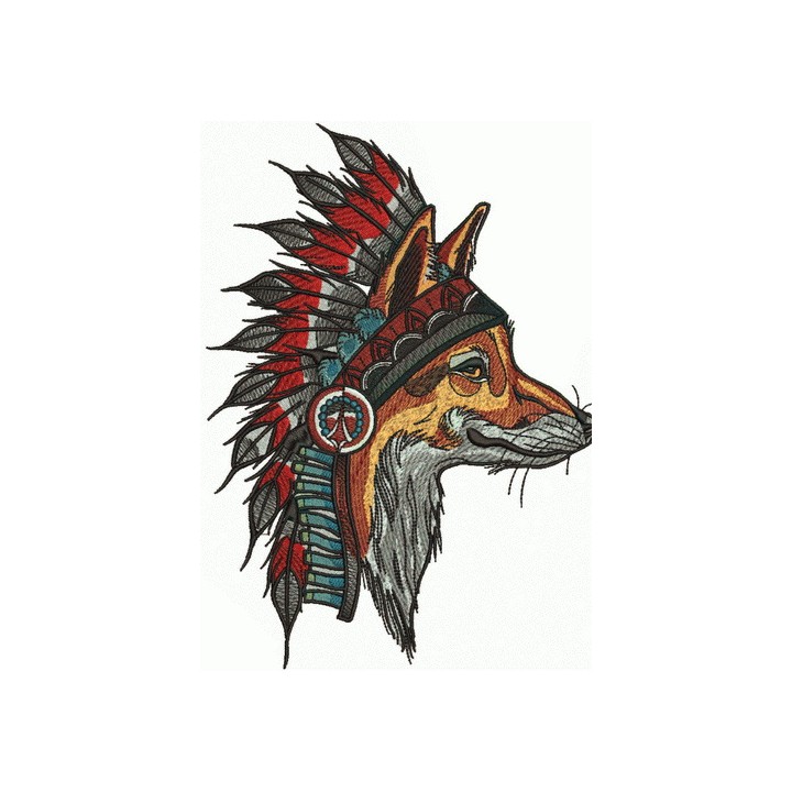 Indian fox 3 embroidery design - Embroidery Design
