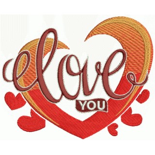 Love you 4 embroidery design - Embroidery Design
