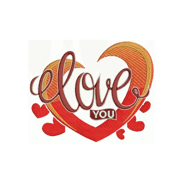 Love you 4 embroidery design - Embroidery Design