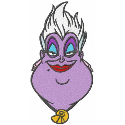 Preview of Ursula magic time embroidery design featuring intricate details inspired by Little Mermaid.