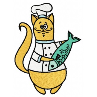Chef cat 10 embroidery design - Embroidery Design