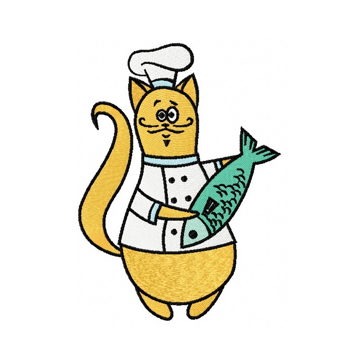 Chef cat 10 embroidery design - Embroidery Design