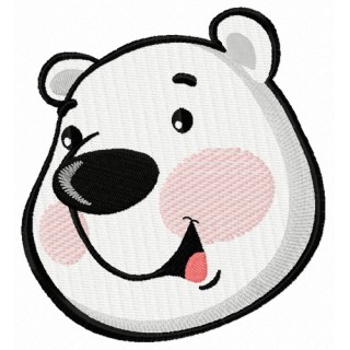 Polar bear face embroidery design - Embroidery Design