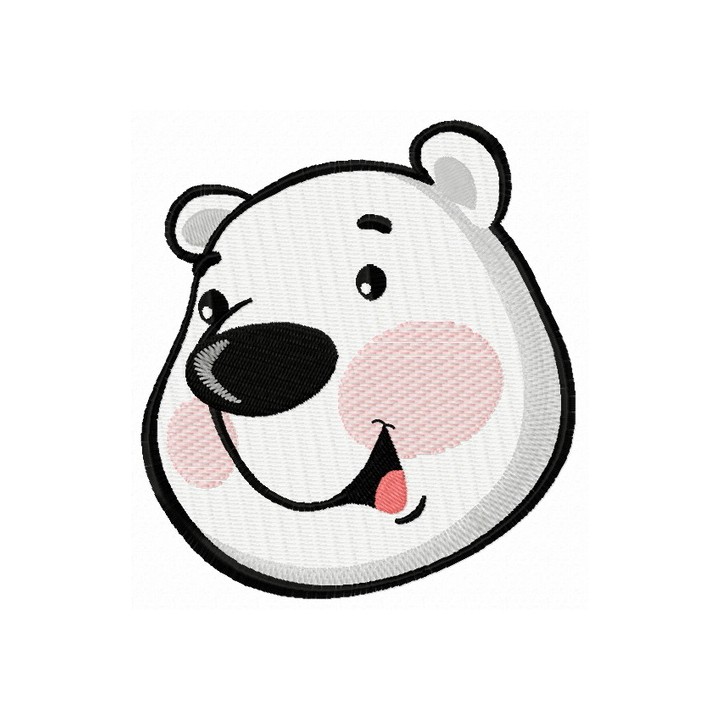 Polar bear face embroidery design - Embroidery Design