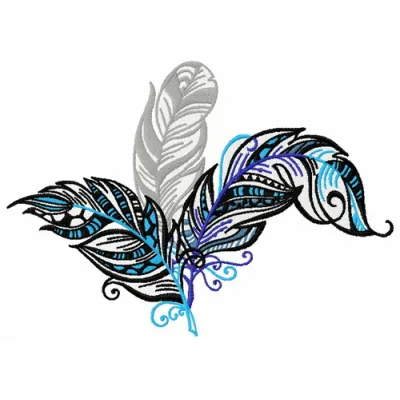 Preview of the Feather 27 embroidery design, showcasing intricate details of wings and feather patterns.