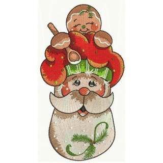 Gingerbread Santa embroidery design - Embroidery Design