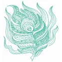 Feather 26 embroidery design showcasing intricate feather patterns, ideal for embellishing garments and accessories.