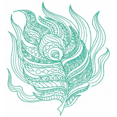Feather 26 embroidery design showcasing intricate feather patterns, ideal for embellishing garments and accessories.