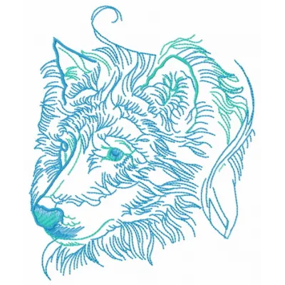 Wolf spirit 8 embroidery design featuring a majestic wolf motif, perfect for personalizing apparel and home decor.