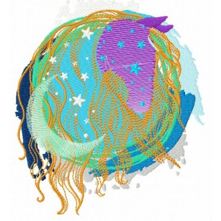 Horse in the moonlight 2 embroidery design - Embroidery Design