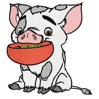 Pua with bowl embroidery design - Embroidery Design