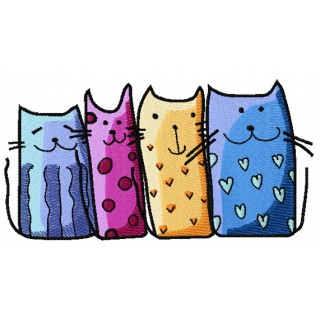 Funny cat 2 embroidery design - Embroidery Design