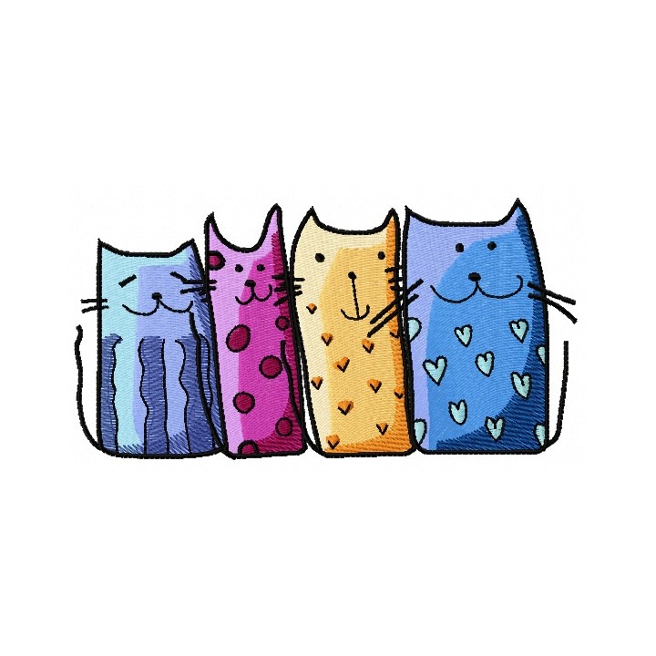 Funny cat 2 embroidery design - Embroidery Design