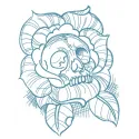 Dead rose 2 embroidery design featuring intricate skull and bones motifs, perfect for adding flair to apparel and accessorie…