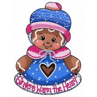 Gingers warm the heart embroidery design - Embroidery Design