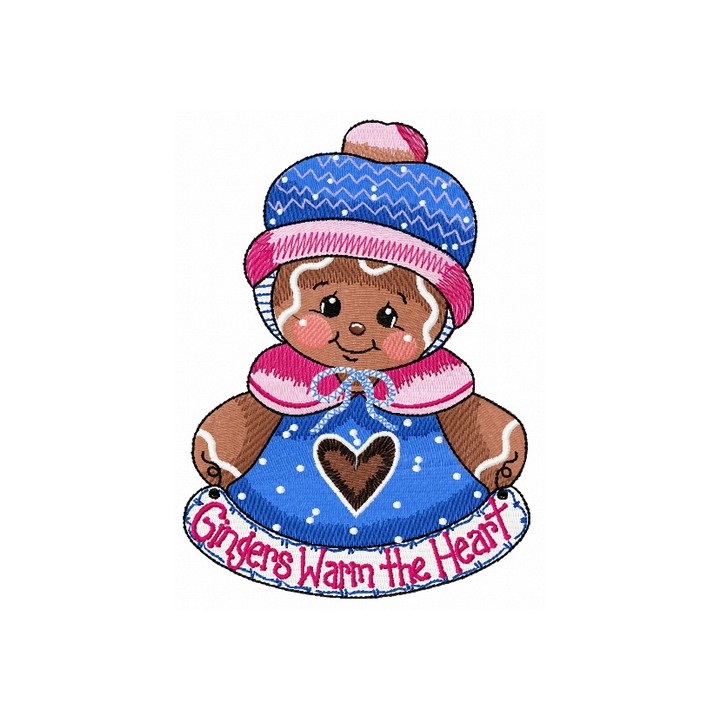 Gingers warm the heart embroidery design - Embroidery Design
