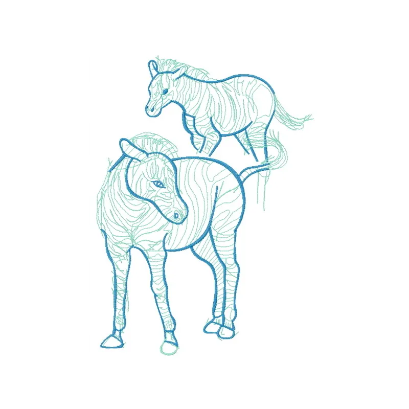 Zebra sketch embroidery design preview showcasing intricate linework for creative stitching patterns.