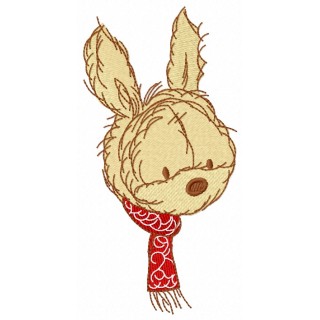 Bunny in red scarf embroidery design - Embroidery Design
