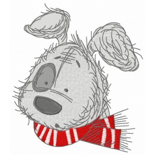 Puppy in red scarf embroidery design - Embroidery Design