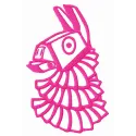 Funny pinata embroidery design featuring a vibrant Fortnite theme, perfect for adding a playful touch to your projects.