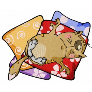 Cat's relax embroidery design - Embroidery Design