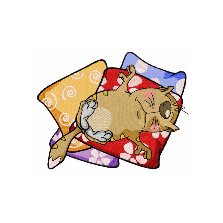 Cat's relax embroidery design - Embroidery Design