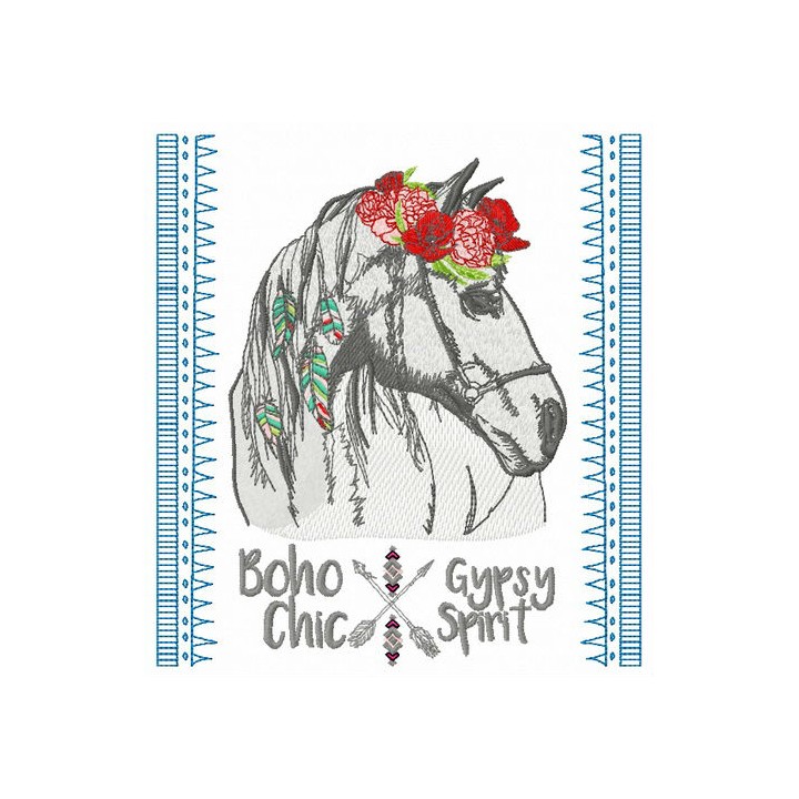 Romantic horse 7 embroidery design - Embroidery Design