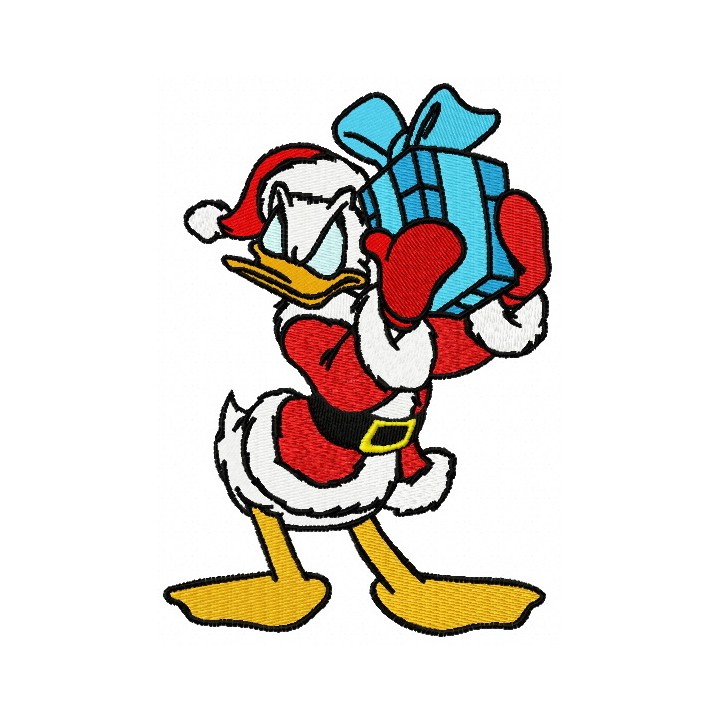 Donald's present embroidery design - Embroidery Design