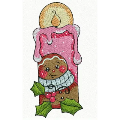 Preview of Gingerbread Man 2 embroidery design, a delightful stitched motif perfect for holiday projects.