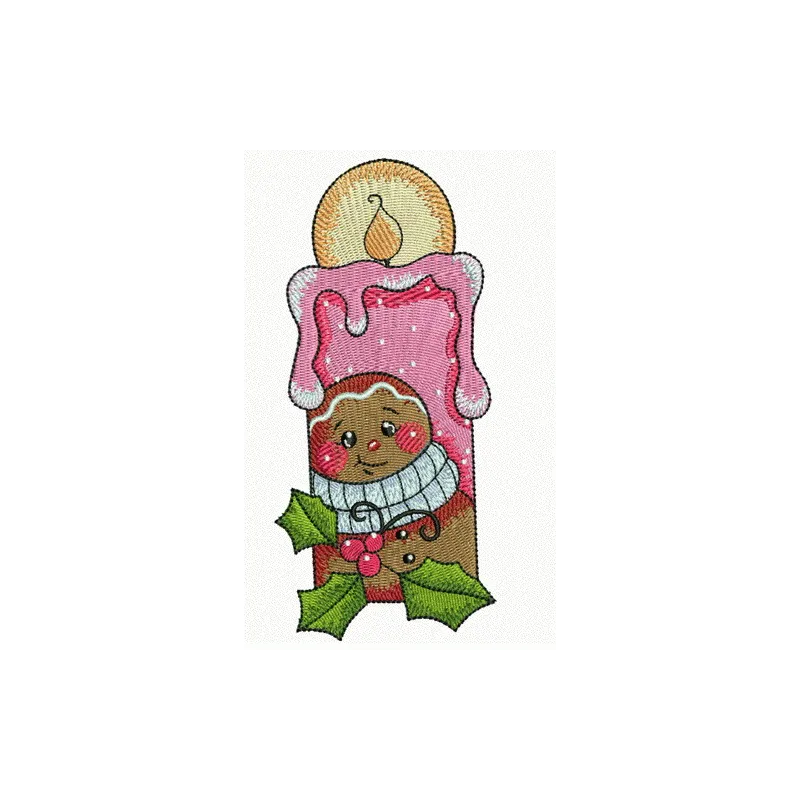 Preview of Gingerbread Man 2 embroidery design, a delightful stitched motif perfect for holiday projects.