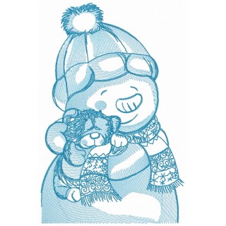 Teddy bear for snowman 2 embroidery design - Embroidery Design