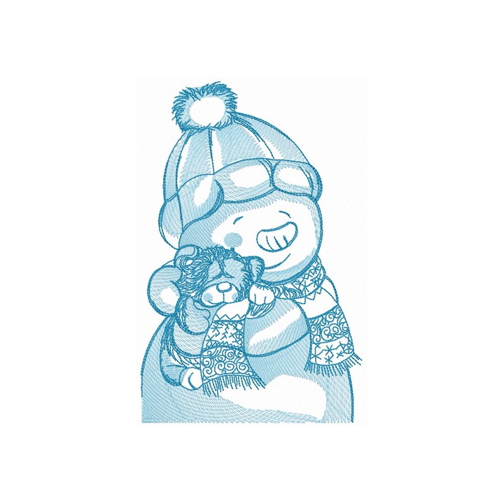 Teddy bear for snowman 2 embroidery design - Embroidery Design