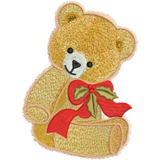 Teddy bear Christmas gift 2 embroidery design - Embroidery Design