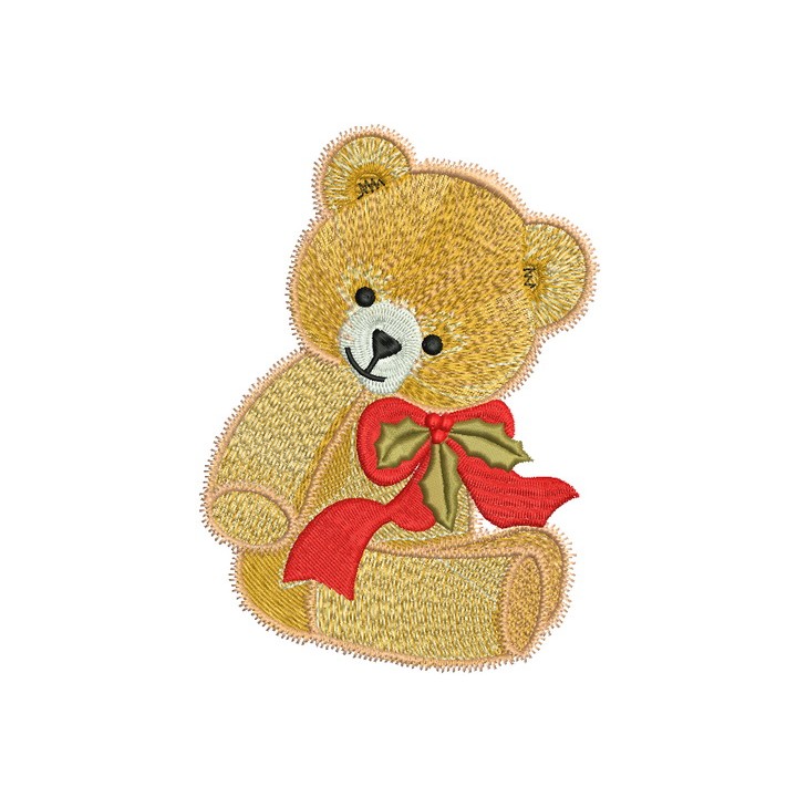 Teddy bear Christmas gift 2 embroidery design - Embroidery Design