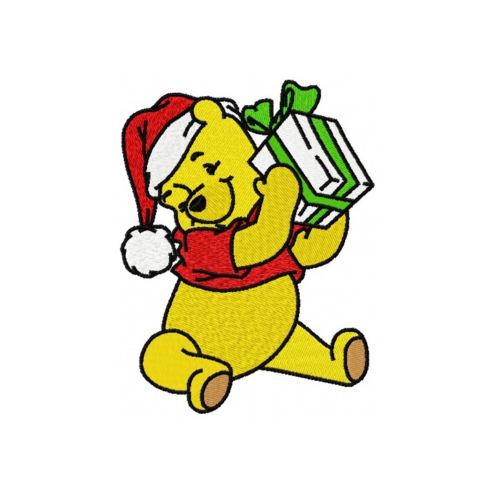 Winnie's present embroidery design - Embroidery Design