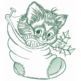 Adorable kitten 2 embroidery design - Embroidery Design