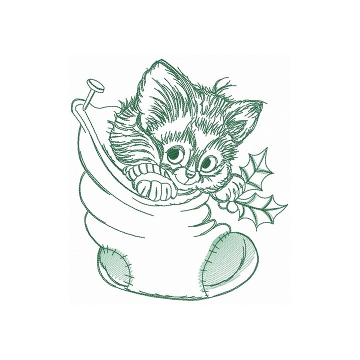 Adorable kitten 2 embroidery design - Embroidery Design