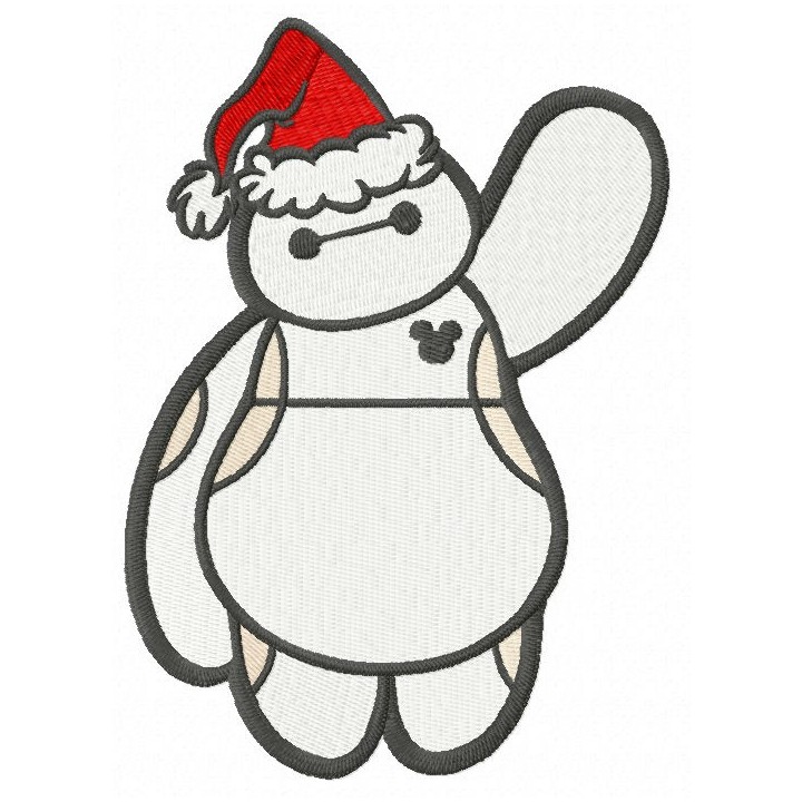 Merry Christmas Baymax embroidery design - Embroidery Design