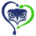Blitz heart embroidery design